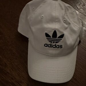 Adidas White and Black Logo Cap